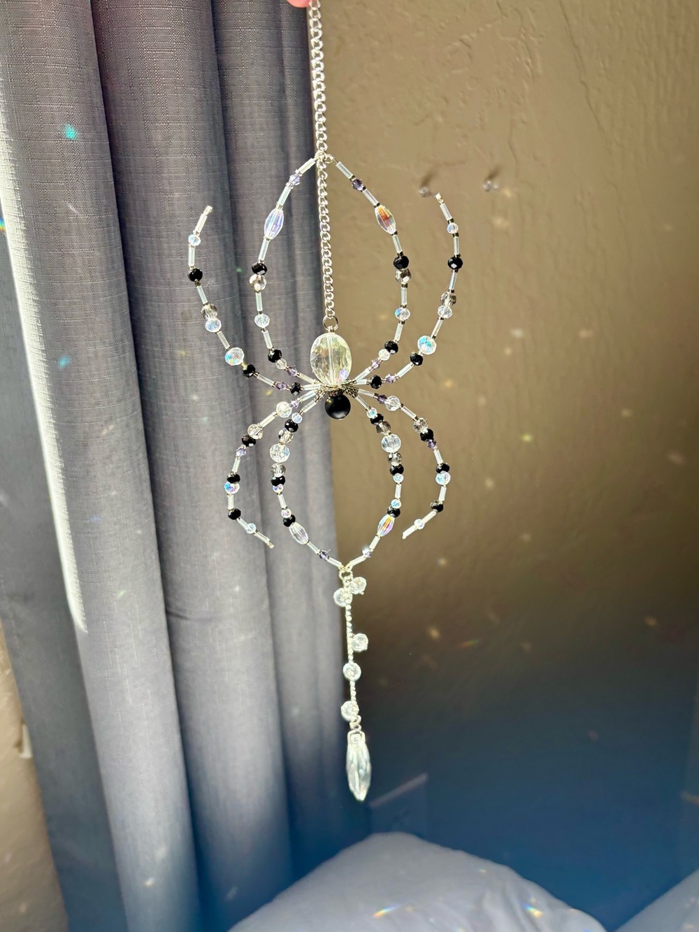 Crystal Beaded Spider Suncatcher - Picture 6 of 10
